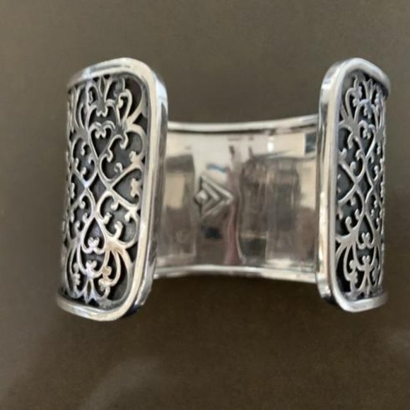 WOW Silpada Sterling Silver Wide Intricate Cuff Bracelet B1697 Filigree - Picture 2 of 5